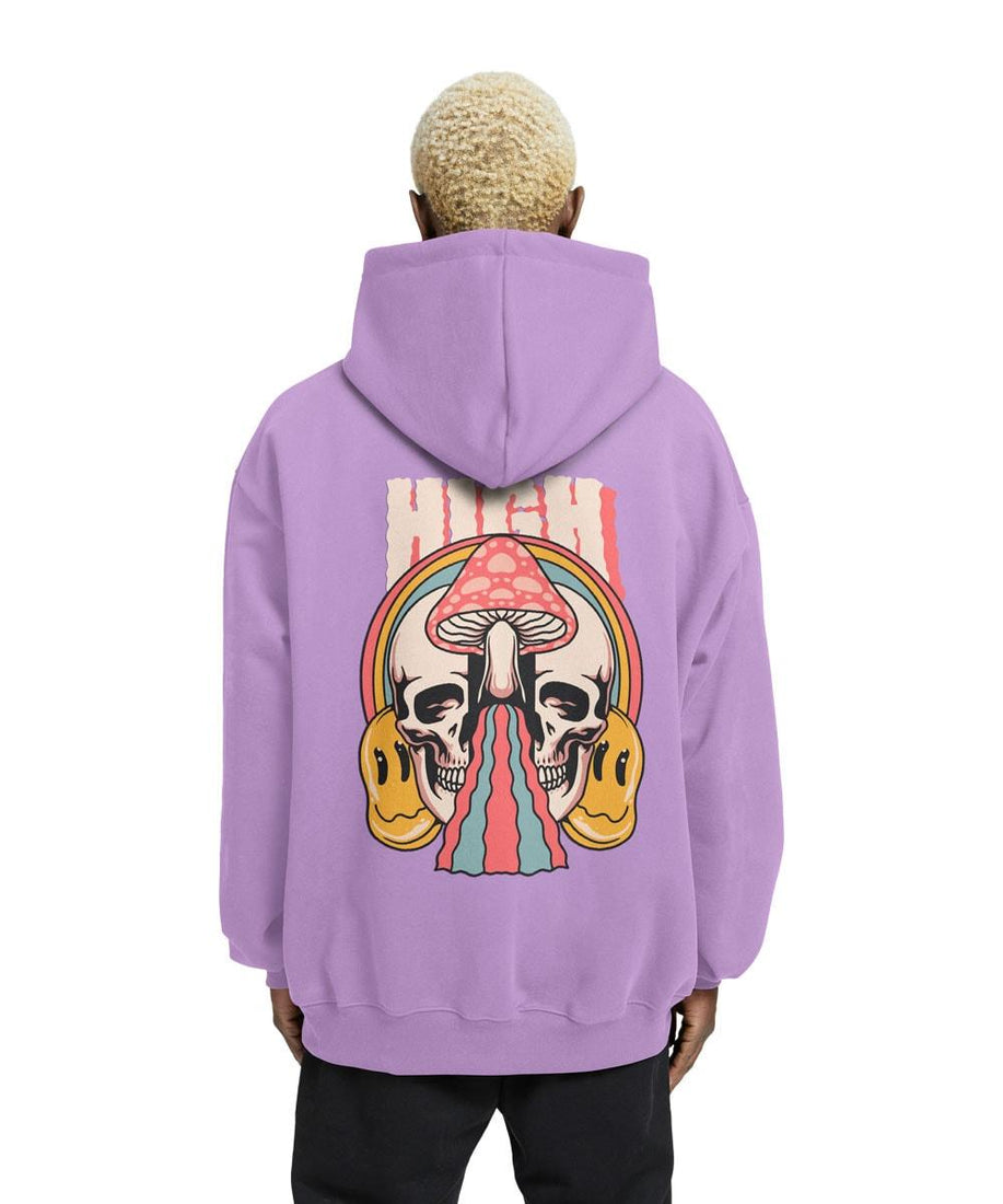 High Relaxed Fit Drop Shoulder Hoodie - Crunk Thread