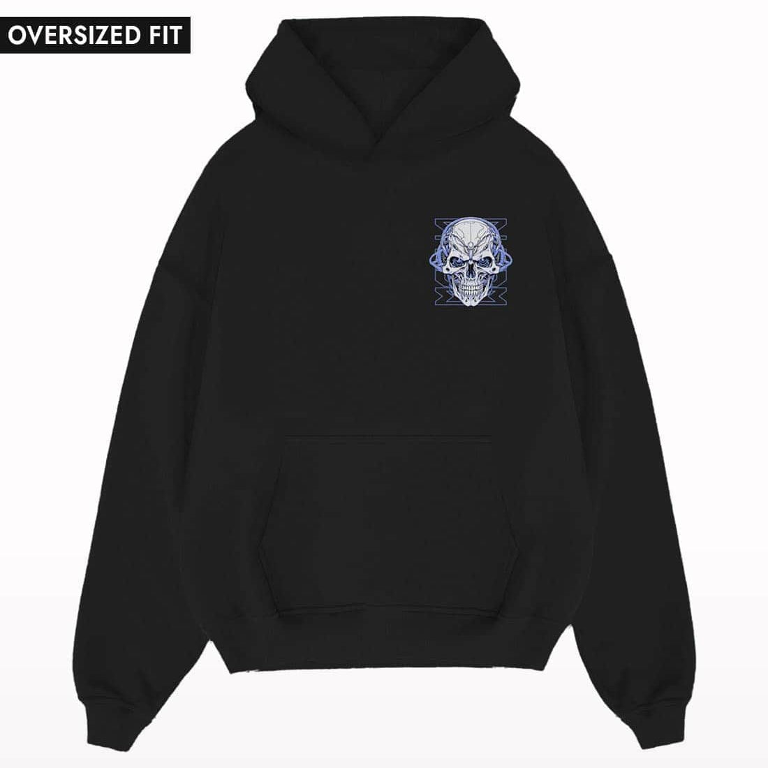 High-Tech Skull Oversized Hoodie - Crunk Thread