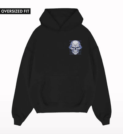 High-Tech Skull Oversized Hoodie - Crunk Thread