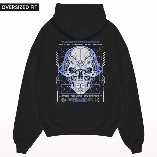 High-Tech Skull Oversized Hoodie - Crunk Thread