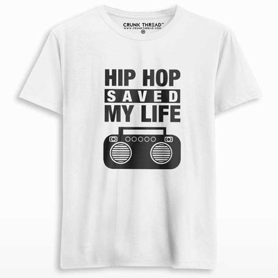 Hiphop saved my life T-shirt White - On Sale - Crunk Thread