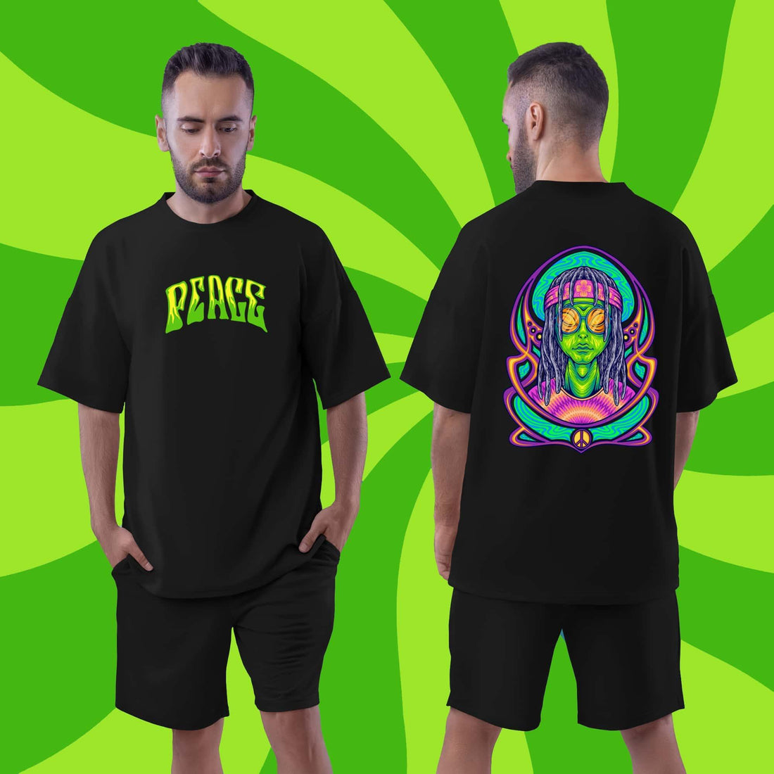 Hippie Alien Oversized T-shirt - Crunk Thread