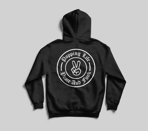 Popping Life Hoodie Front + Back Print - Crunk Thread