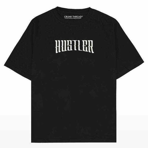 Hustler Bear Oversized Fit Black T-shirt - Crunk Thread