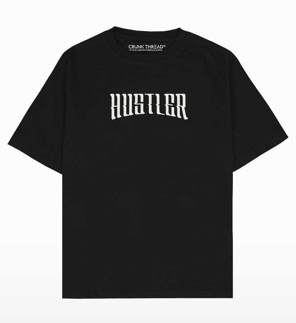 Hustler Bear Oversized Fit Black T-shirt