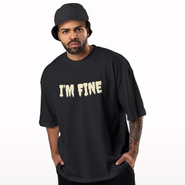 I am fine Bear Oversized T-shirt - Crunk Thread