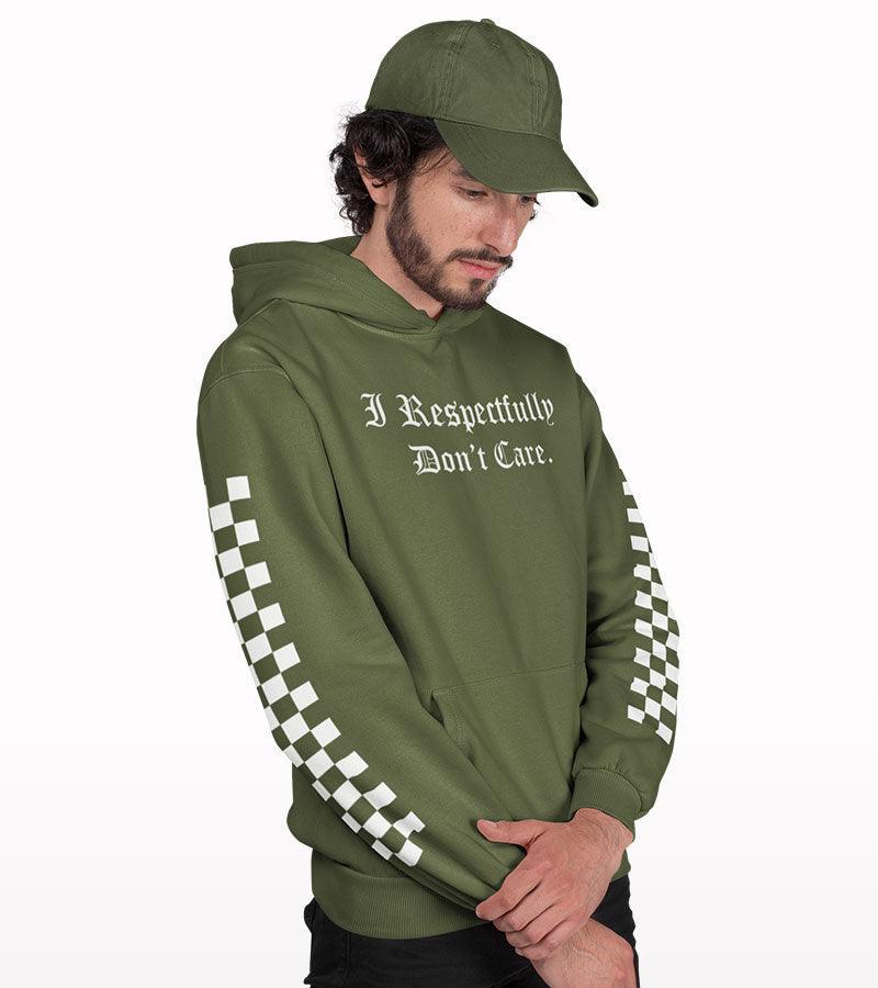 I Respectfully Don't Care Front & Sleeves Printed Hoodie - Crunk Thread