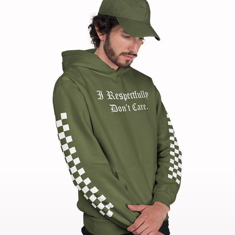 I Respectfully Don't Care Front & Sleeves Printed Hoodie