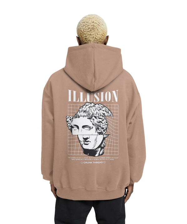 Illusion Graphic Drop Shoulder Relaxed Fit Hoodie