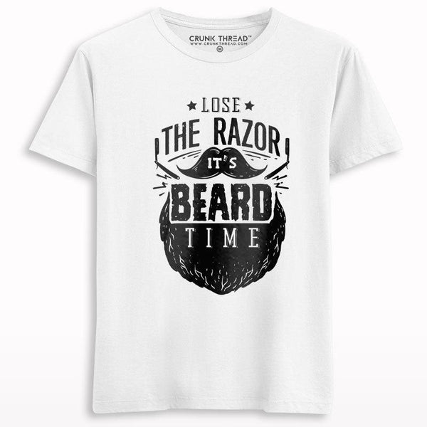 It's Beard Time Print Half Sleeve T-shirt - Crunk Thread