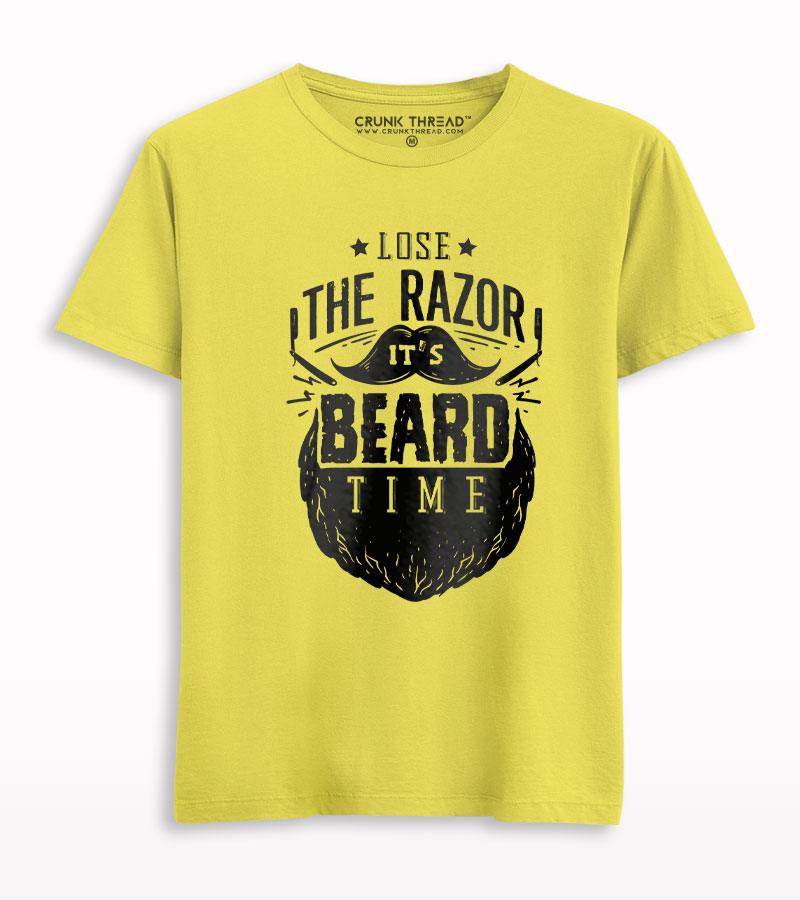 It's Beard Time Print Half Sleeve T-shirt - Crunk Thread
