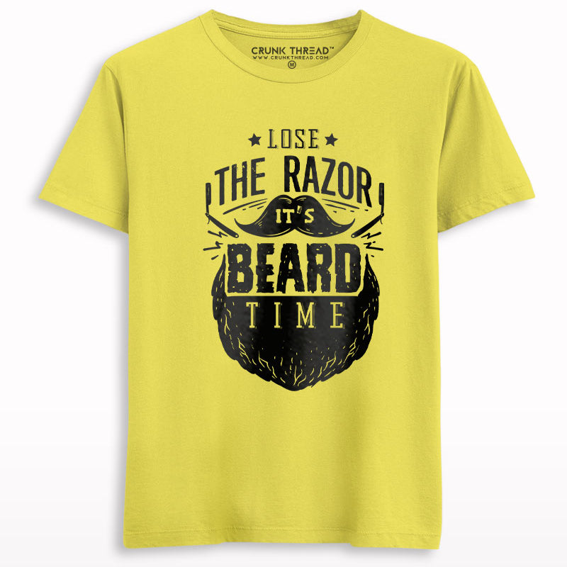 It's Beard Time Print Half Sleeve T-shirt