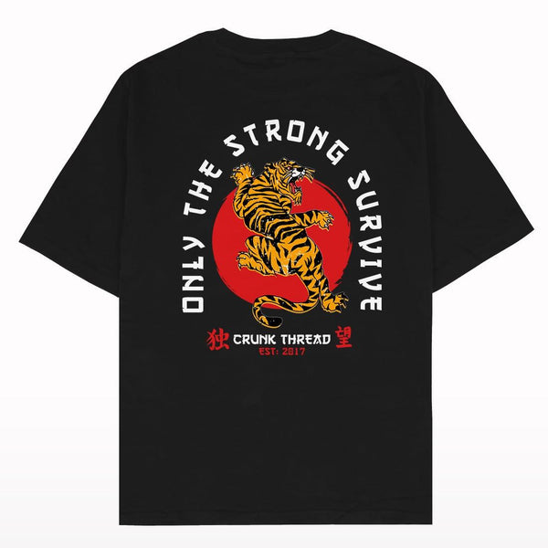 Japanese Tiger Oversized Back Print T-shirt - Crunk Thread