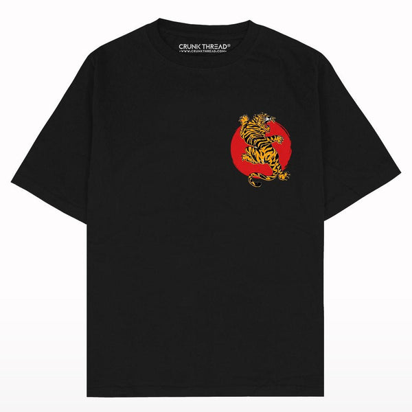 Japanese Tiger Oversized Back Print T-shirt - Crunk Thread