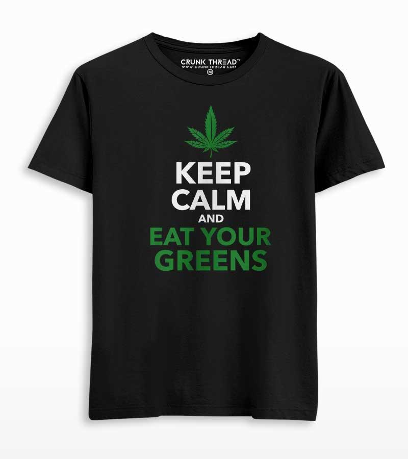Keep calm & eat your greens T-shirt - Crunk Thread