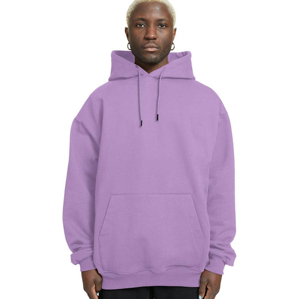 Plain Relaxed Fit Drop Shoulder Lavender Hoodie - Crunk Thread