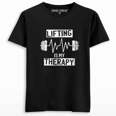 Lifting Is My Therapy Printed T-shirt - Crunk Thread
