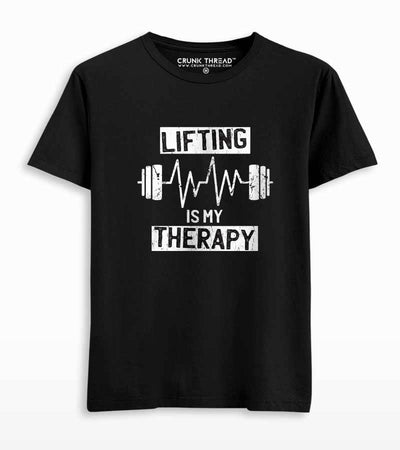 Lifting Is My Therapy Printed T-shirt - Crunk Thread