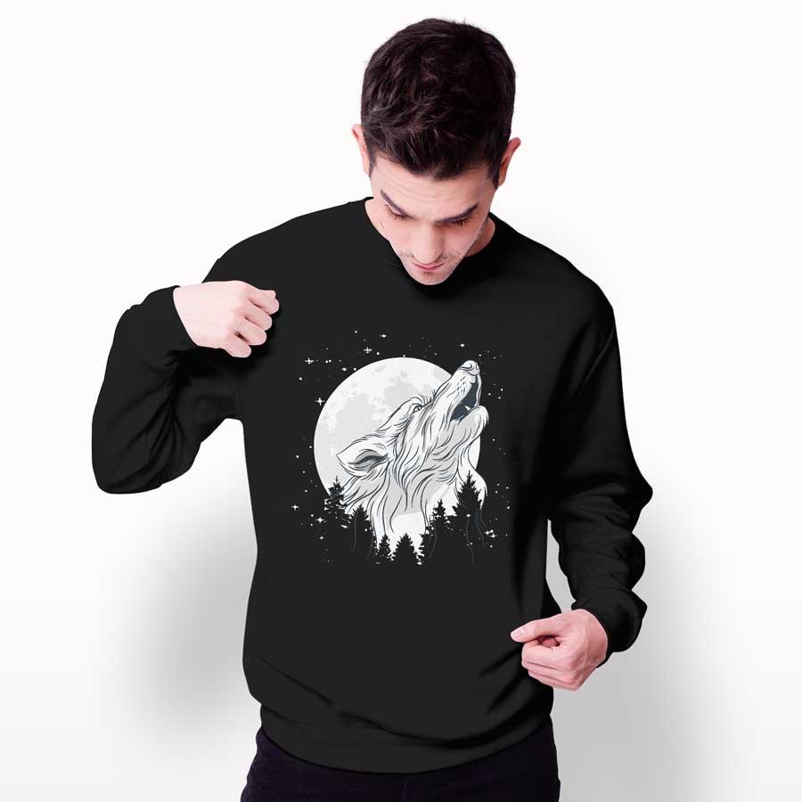 Lone Wolf Printed Sweatshirt - Crunk Thread