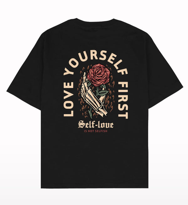 Self Love Oversized Front & Back Print T-shirt