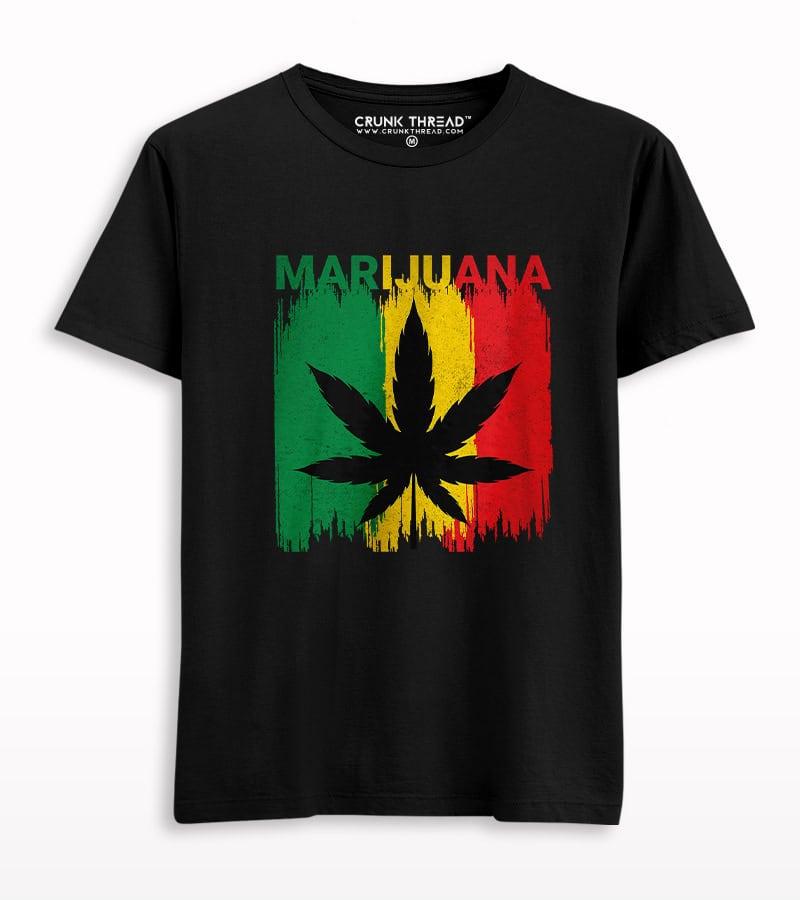Marijuana Rasta Flag T-shirt - Crunk Thread
