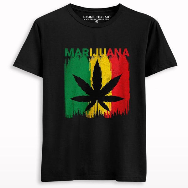 Marijuana Rasta Flag T-shirt - Crunk Thread