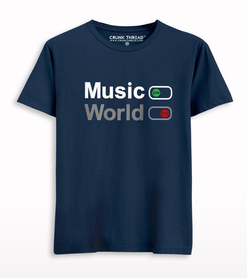 Music on world off T-shirt - Crunk Thread