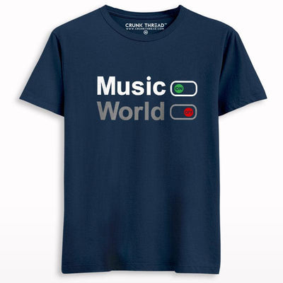 Music on world off T-shirt - Crunk Thread