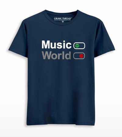 Music on world off T-shirt - Crunk Thread