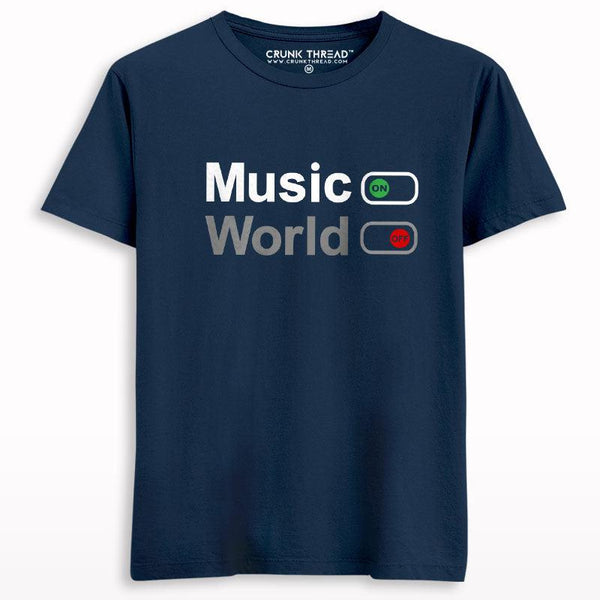 Music on world off T-shirt - Crunk Thread