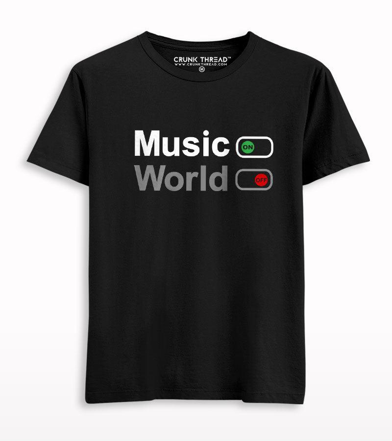 Music on world off T-shirt - Crunk Thread