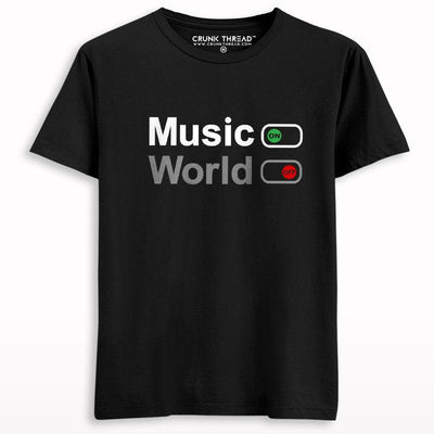 Music on world off T-shirt - Crunk Thread