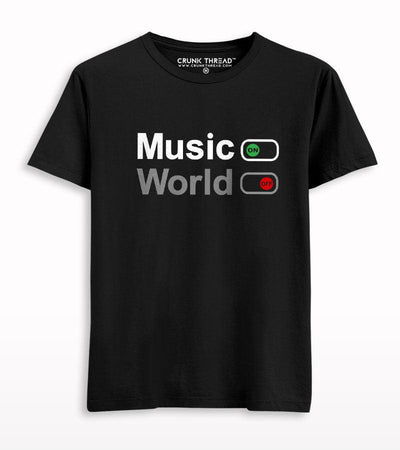 Music on world off T-shirt - Crunk Thread