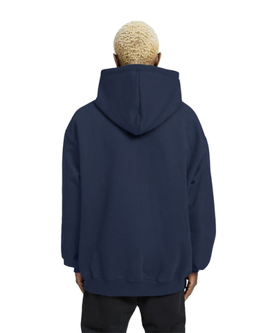 Plain Relaxed Fit Drop Shoulder Navy Blue Hoodie - Crunk Thread