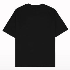 Oversized Drop Shoulder Black Plain T-shirt