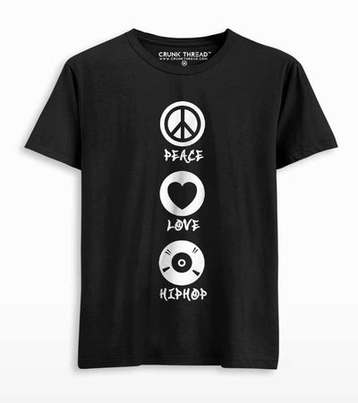 Peace Love Hip Hop Men's Printed T-shirt - Crunk Thread