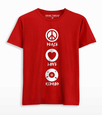 Peace Love Hip Hop Men's Printed T-shirt - Crunk Thread