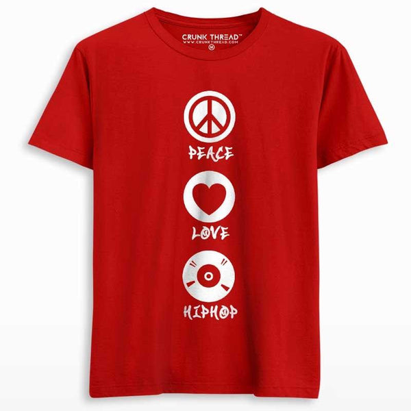 Peace Love Hip Hop Men's Printed T-shirt - Crunk Thread