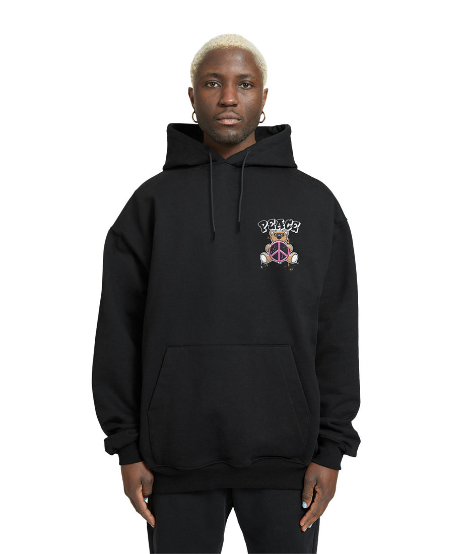 Peace Teddy Bear Relaxed Drop Shoulder Hoodie - Crunk Thread