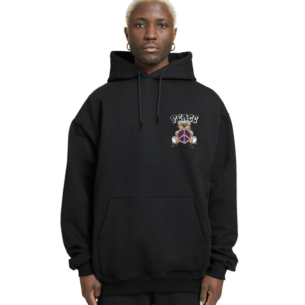 Peace Teddy Bear Relaxed Drop Shoulder Hoodie - Crunk Thread
