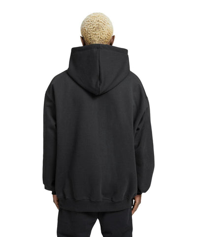 Plain Relaxed Fit Drop Shoulder Black Hoodie - Crunk Thread