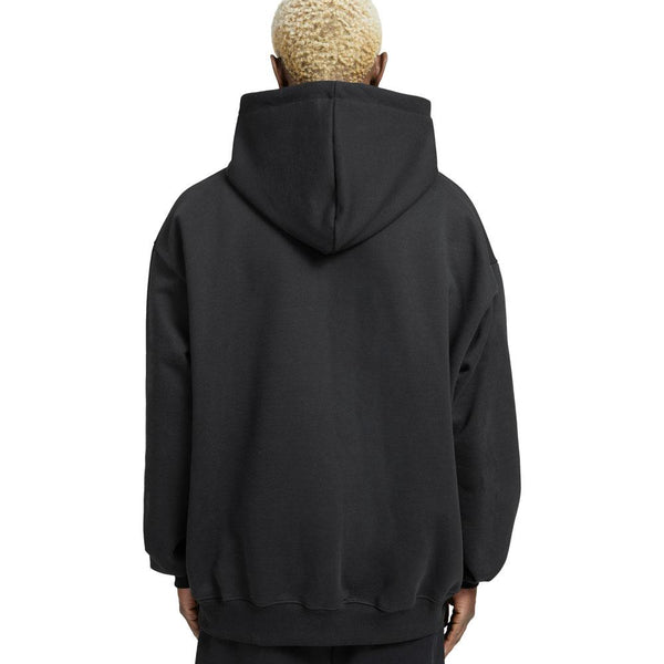 Plain Relaxed Fit Drop Shoulder Black Hoodie - Crunk Thread