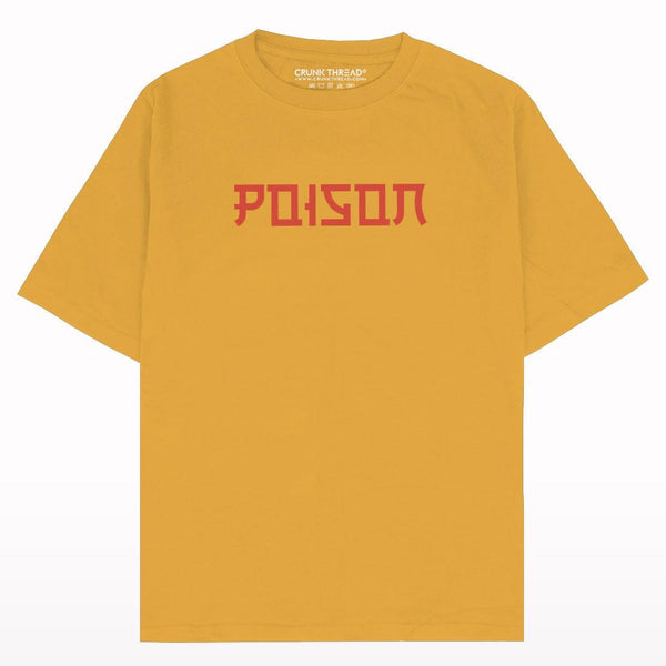 Poison Oversized Fit Mustard T-shirt - Crunk Thread