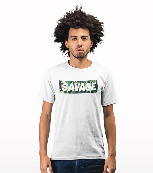 savage camouflage printed T-shirt