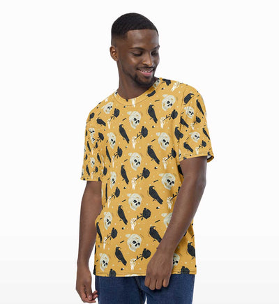 Skull Pattern All Over Print T-shirt - Crunk Thread