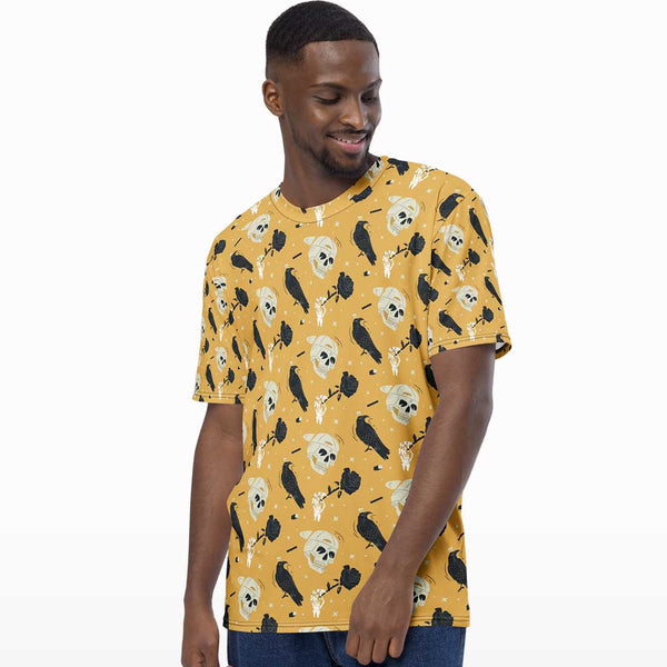 Skull Pattern All Over Print T-shirt - Crunk Thread