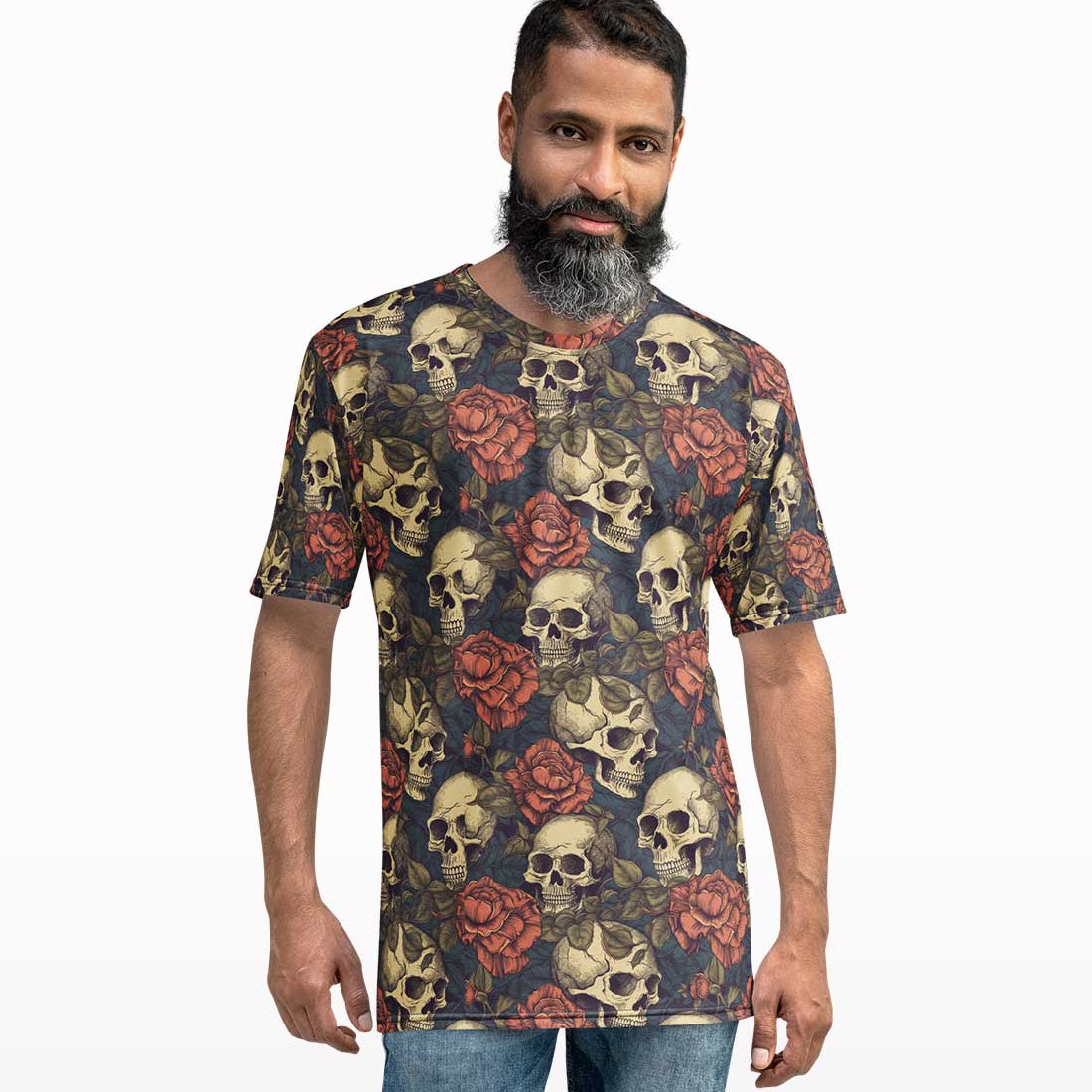 Floral Skull All Over Print T-shirt - Crunk Thread