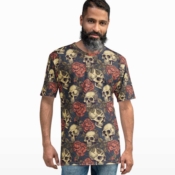 Floral Skull All Over Print T-shirt - Crunk Thread