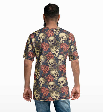 Floral Skull All Over Print T-shirt - Crunk Thread