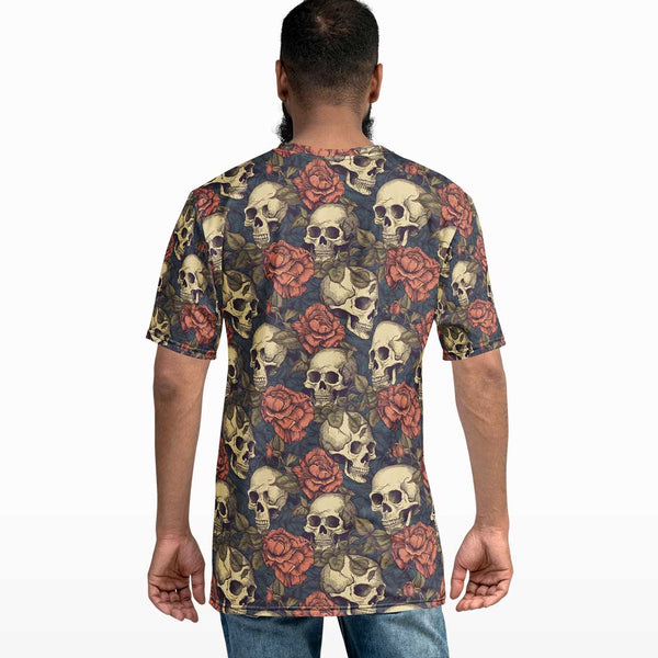 Floral Skull All Over Print T-shirt - Crunk Thread
